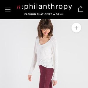 🔥NWT n:Philanthropy ballet lace up Joggers merlot